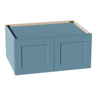 TG-W331524: Gabinete de pared con dos puertas, estilo puente, de color verde suave, de 33" de ancho x 15" de alto x 24" de profundidad, con diseño Shaker 