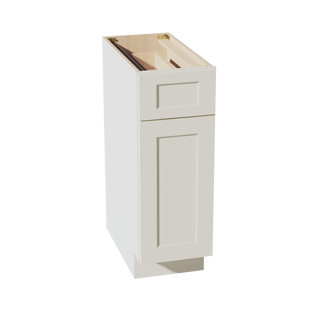 TW-B12: Creamy White Shaker 12" 1 Drawer 1 Door Standard Base Cabinet