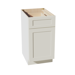 TW-B18: Creamy White Shaker 18" 1 Drawer 1 Door Standard Base Cabinet