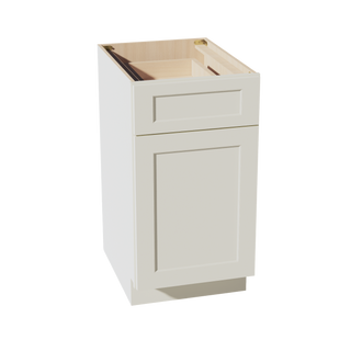 TW-B18TR: Creamy White Shaker 18" 1 Drawer Trash Pull Out Base Cabinet