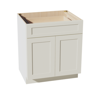 TW-B30: Creamy White Shaker 30" 1 Drawer 2 Door Standard Base Cabinet