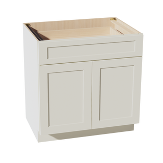 TW-B33: Creamy White Shaker 33" 1 Drawer 2 Doors Standard Base Cabinet