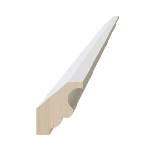 TW-CM2: Creamy White Shaker 96"W x 2"H x 2-1/2"D Crown Molding