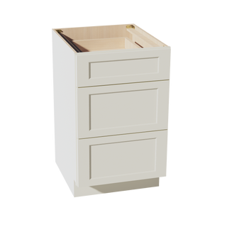 TW-DB21: Creamy White Shaker 21" 3 Drawers Base Cabinet