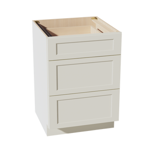 TW-DB24: Creamy White Shaker 24" 3 Drawers Base Cabinet