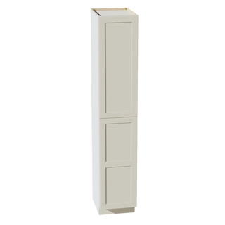 TW-TP1896: Creamy White Shaker 18"W x 96"H x 24"D 2 Doors & 6 Shelves Tall Shelf Pantry Cabinets