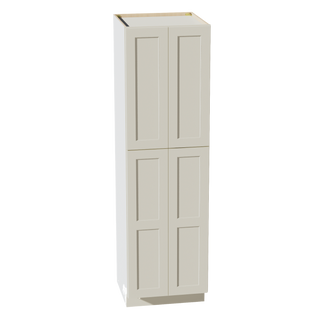 TW-TP2484: Creamy White Shaker 24"W x 84"H x 24"D 5 Door & 5 Shelves Tall Shelf Pantry Cabinets