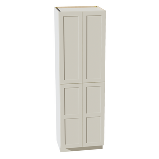 TW-TP3096: Creamy White Shaker 30"W x 96"H x 24"D 2 Doors & 6 Shelves Tall Shelf Pantry Cabinets