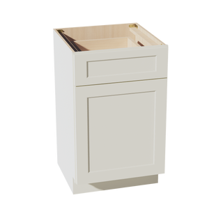 TW-VB2121: Creamy White Shaker 21"W x 34-1/2"H x 21"D 1 Door & 1 Drawer Single Door Vanity Base Cabinets