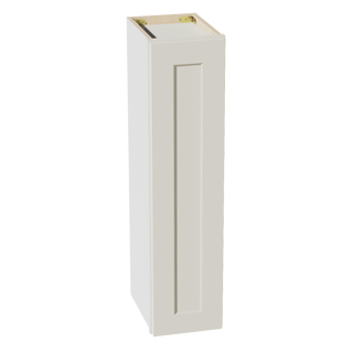 TW-W0936: Creamy White Shaker 09"W x 36"H 1 Door & 2 Shelves Standard Wall Cabinet