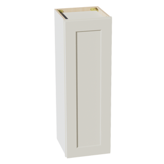 TW-W1236: Creamy White Shaker 12"W x 36"H 1 Door & 2 Shelves Standard Wall Cabinet