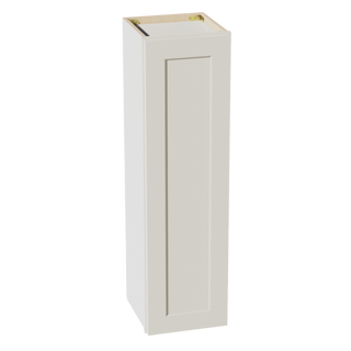 TW-W1242: Creamy White Shaker 12"W x 42"H 1 Door & 3 Shelves Standard Wall Cabinet