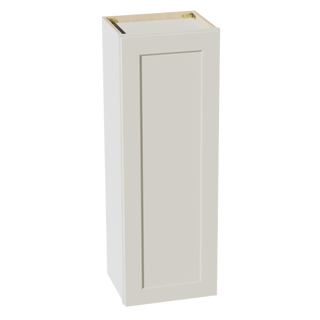 TW-W1542: Creamy White Shaker 15"W x 42"H 1 Door & 3 Shelves Standard Wall Cabinet