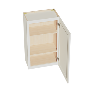 TW-W2136: Creamy White Shaker 21"W x 36"H 1 Door & 2 Shelves Standard Wall Cabinet