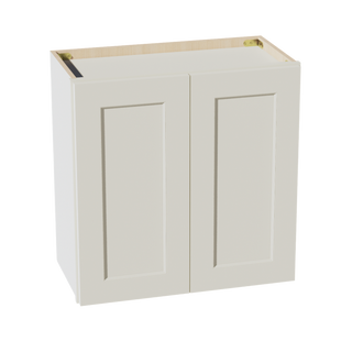 TW-W2424: Creamy White Shaker 24"W x 24"H 2 Doors Standard Wall Bridge Cabinet