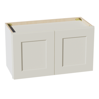 TW-W2715: Creamy White Shaker 27"W x 15"H 2 Doors Standard Wall Bridge Cabinet