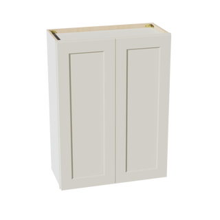 TW-W2736: Creamy White Shaker 27"W x 36"H 2 Doors & 2 Shelves Standard Wall Cabinet