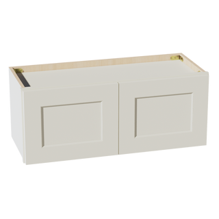 TW-W3012: Creamy White Shaker 30"W x 12"H 2 Doors Standard Wall Bridge Cabinet