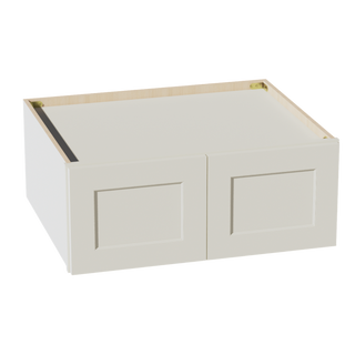 TW-W331224: Creamy White Shaker 33"W x 12"H x 24"D 2 Doors Standard Bridge Wall Cabinet