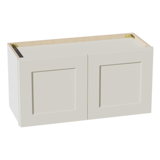 TW-W3015: Creamy White Shaker 30"W x 15"H 2 Doors Standard Wall Bridge Cabinet