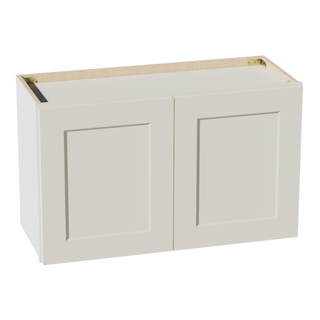 TW-W3018: Creamy White Shaker 30"W x 18"H 2 Doors Standard Wall Bridge Cabinet