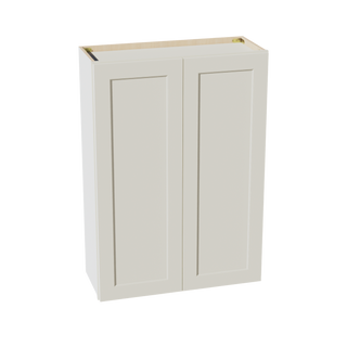 TW-W3042: Creamy White Shaker 30"W x 42"H 2 Doors & 3 Shelves Standard Wall Cabinet