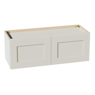 TW-W3312: Creamy White Shaker 33"W x 12"H 2 Doors Standard Wall Bridge Cabinet