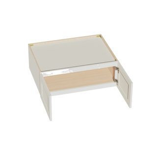 TW-W331224: Creamy White Shaker 33"W x 12"H x 24"D 2 Doors Standard Bridge Wall Cabinet