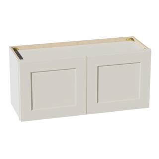 TW-W3315: Creamy White Shaker 33"W x 15"H 2 Doors Standard Wall Bridge Cabinet