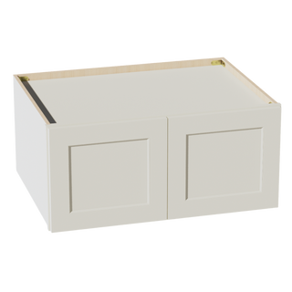 TW-W331524: Creamy White Shaker 33"W x 15"H x 24"D 2 Doors Standard Bridge Wall Cabinet