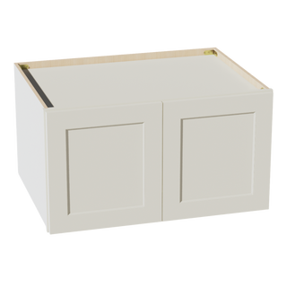 TW-W331824: Creamy White Shaker 33"W x 18"H x 24"D 2 Doors Standard Bridge Wall Cabinet