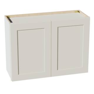 TW-W3324: Creamy White Shaker 33"W x 24"H 2 Doors Standard Wall Bridge Cabinet