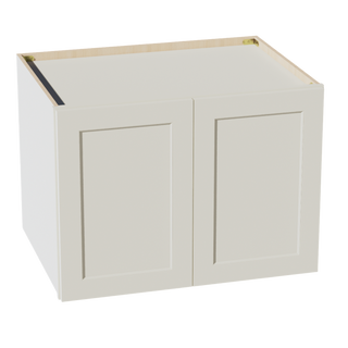 TW-W332424: Creamy White Shaker 33"W x 24"H x 24"D 2 Doors & 1 Shelf Standard Bridge Wall Cabinet