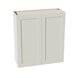 TW-W3336: Creamy White Shaker 33"W x 36"H 2 Doors & 2 Shelves Standard Wall Cabinet