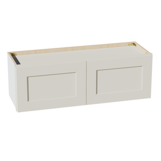 TW-W3612: Creamy White Shaker 36"W x 12"H 2 Doors Standard Wall Bridge Cabinet