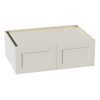 TW-W361224: Creamy White Shaker 36"W x 12"H x 24"D 2 Doors Standard Bridge Wall Cabinet