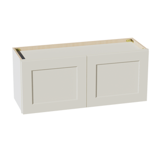 TW-W3615: Creamy White Shaker 36"W x 15"H 2 Doors Standard Wall Bridge Cabinet