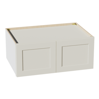 TW-W361524: Creamy White Shaker 36"W x 15"H x 24"D 2 Doors Standard Bridge Wall Cabinet