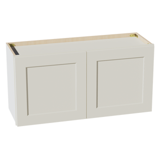 TW-W3618: Creamy White Shaker 36"W x 18"H 2 Doors Standard Wall Bridge Cabinet