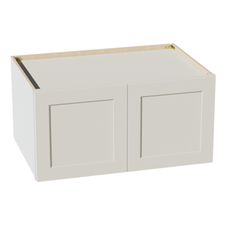 TW-W361824: Creamy White Shaker 36"W x 18"H x 24"D 2 Doors Standard Bridge Wall Cabinet