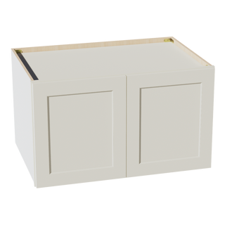 TW-W362124: Creamy White Shaker 36"W x 21"H x 24"D 2 Doors & 1 Shelf Standard Bridge Wall Cabinet