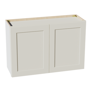 TW-W3624: Creamy White Shaker 36"W x 24"H 2 Doors Standard Wall Bridge Cabinet