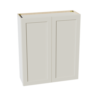 TW-W3642: Creamy White Shaker 36"W x 42"H 2 Doors & 3 Shelves Standard Wall Cabinet