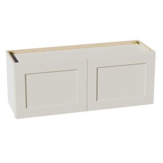 TW-W3915: Creamy White Shaker 39"W x 15"H 2 Doors Standard Wall Bridge Cabinet