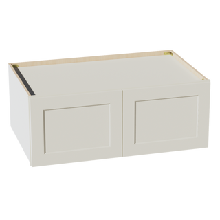 TW-W391524: Creamy White Shaker 39"W x 15"H x 24"D 2 Doors Standard Bridge Wall Cabinet