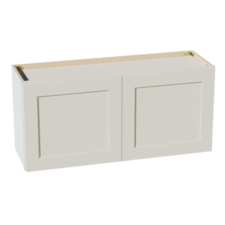 TW-W3918: Creamy White Shaker 39"W x 18"H 2 Doors Standard Wall Bridge Cabinet