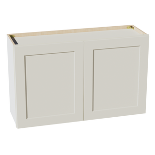 TW-W3924: Creamy White Shaker 39"W x 24"H 2 Doors Standard Wall Bridge Cabinet