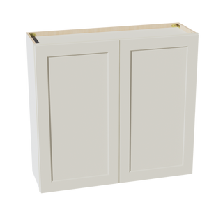 TW-W3936: Creamy White Shaker 39"W x 36"H 2 Doors & 2 Shelves Standard Wall Cabinet