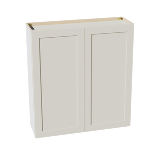 TW-W3942: Creamy White Shaker 39"W x 42"H 2 Doors & 3 Shelves Standard Wall Cabinet