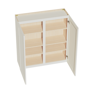 TW-W3942: Creamy White Shaker 39"W x 42"H 2 Doors & 3 Shelves Standard Wall Cabinet